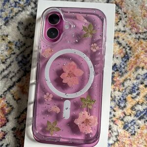 Floral Pink Phone Case with MagSafe Compatibility